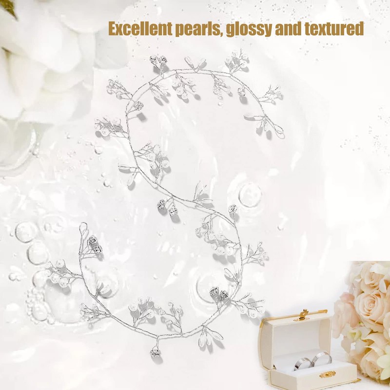 Tocado de Perlas, Diadema de Boda Nupcial, Tocado de Perlas