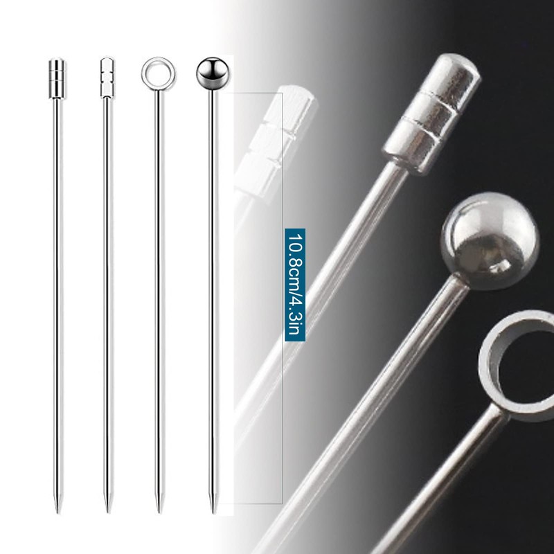 Cocktail Picks Set of 16 Stainless Steel Cocktail Decorations Skewers