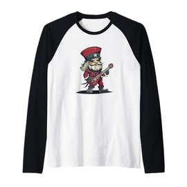Rocking Nutcracker Costume with Cool Guitar Raglan Baseball Tee