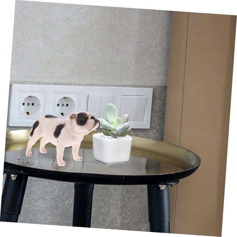 CIYODO 2pcs Realistic Bulldog Figurines Dog Models Dog Figures Adorable