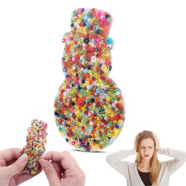 Skin Picking Fidget Toys, Silicone Pick Fidgets Toy Pad - Christmas Sensory Toys for Skin Pickers, Anxiety, ADHD & Autism for Adults Youth (Snowman)