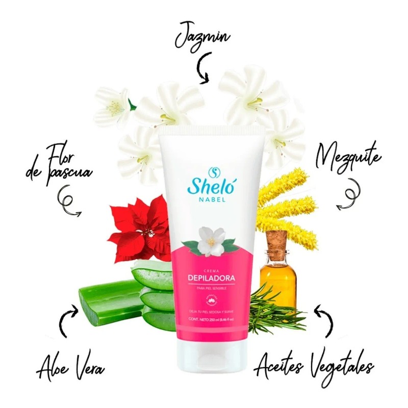 Crema Depiladora Zona Intima Y Piel Delicada Natural Shelo