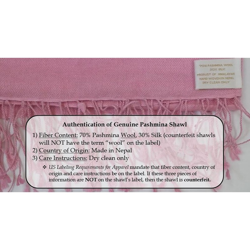 Cashmere Pashmina Group: Solid Pashmina Shawl, Scarf, Wrap & Stole