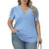 Womens Summer Tops Plus Size Casual V Neck Tunics Tees