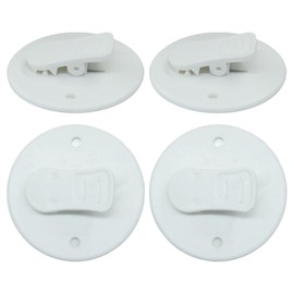Kemcatui 4Pcs Shower Curtain Clips, White Bathroom Curtain Clip Holder, Adhesive Shower Splash Guard Holder Windproof for Indoor Shower Liners Weight