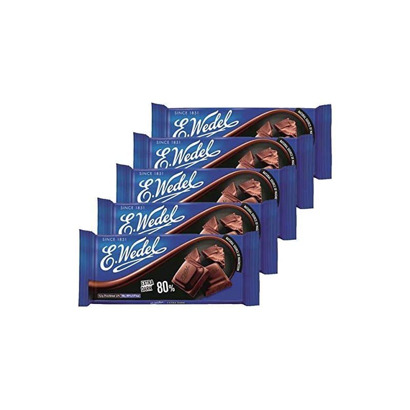E. Wedel Dark Chocolate 80% Cocoa, 80g/ 3.5 ounce (Pack