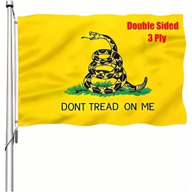 VOLTA Dont Tread On Me Flag 3x5 USA gadsden flag, Outdoor Heavy Duty 3-Ply Durable Polyester Dont Tread On Me Flag with Canvas Header/Brass Grommets for Indoor and Outdoor Decoration