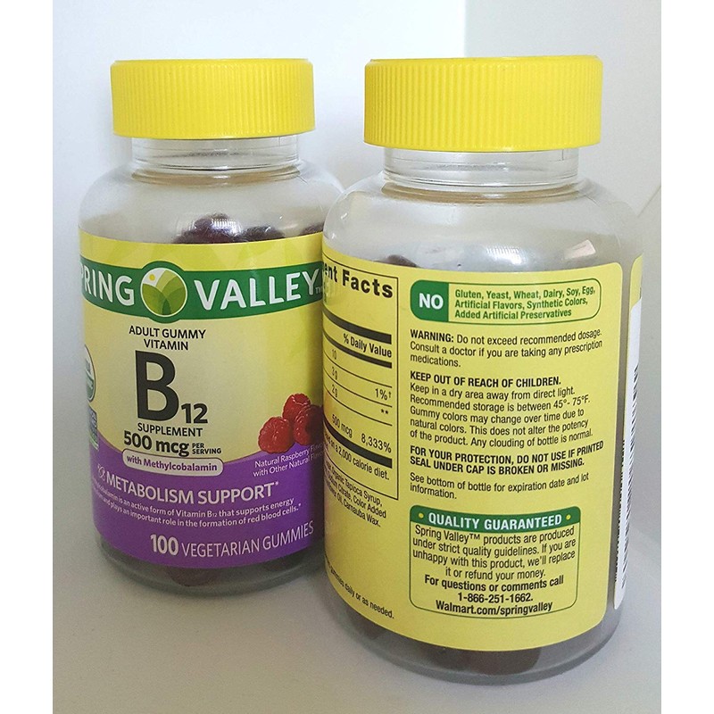 SPRING VALLEY B12, 500 MCG, 200 Gummies