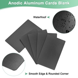 M METERXITY 10-Pack Metal Business Card Blanks, 80x50x0.5mm Aluminum Plate Laser Engraving Printing Metal Plate for DIY/Decorative/Home/Nameplate/Custom Blanks Card [Matte Black]