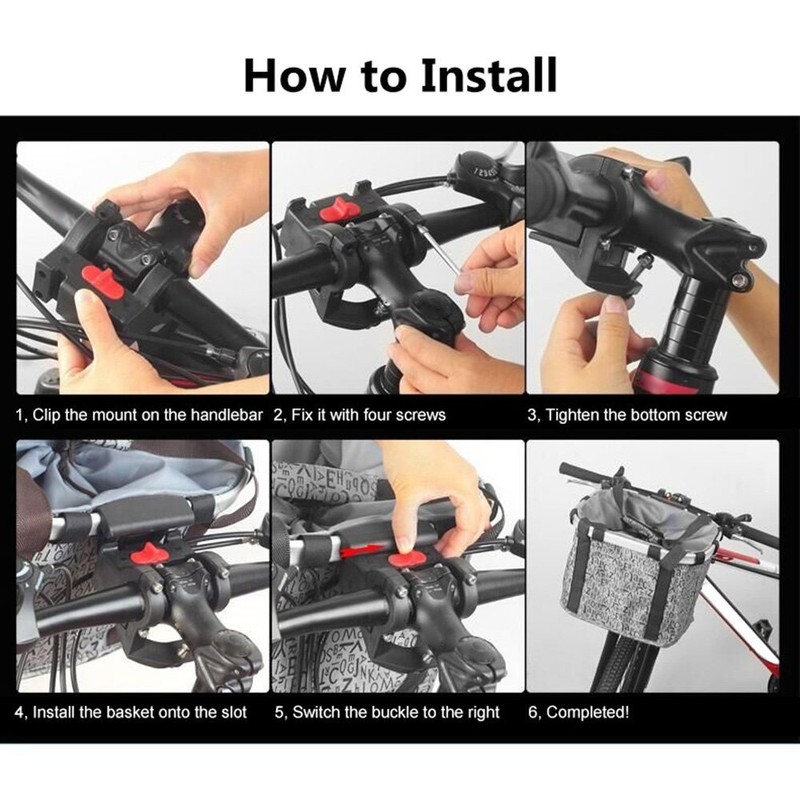 Redlution Bicycle Aluminum Alloy Frame Basket, Silver - Handlebar Mount,