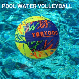 YANYODO Swimming Pool Waterproof Beach Volleyball, Soft Indoor Outdoor Size 5 Volleyball with Pump for Teenagers Adults Swimming Pool Beach Games to Play