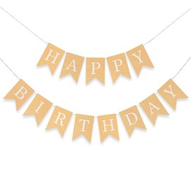 13PCS Reusable Happy Birthday Banners, Birthday Decorations Versatile, Kraft Paper Bannerrs for Birthday Party