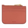 Fossil Lennox Leather or Polyester Purse for Women, ruby-red