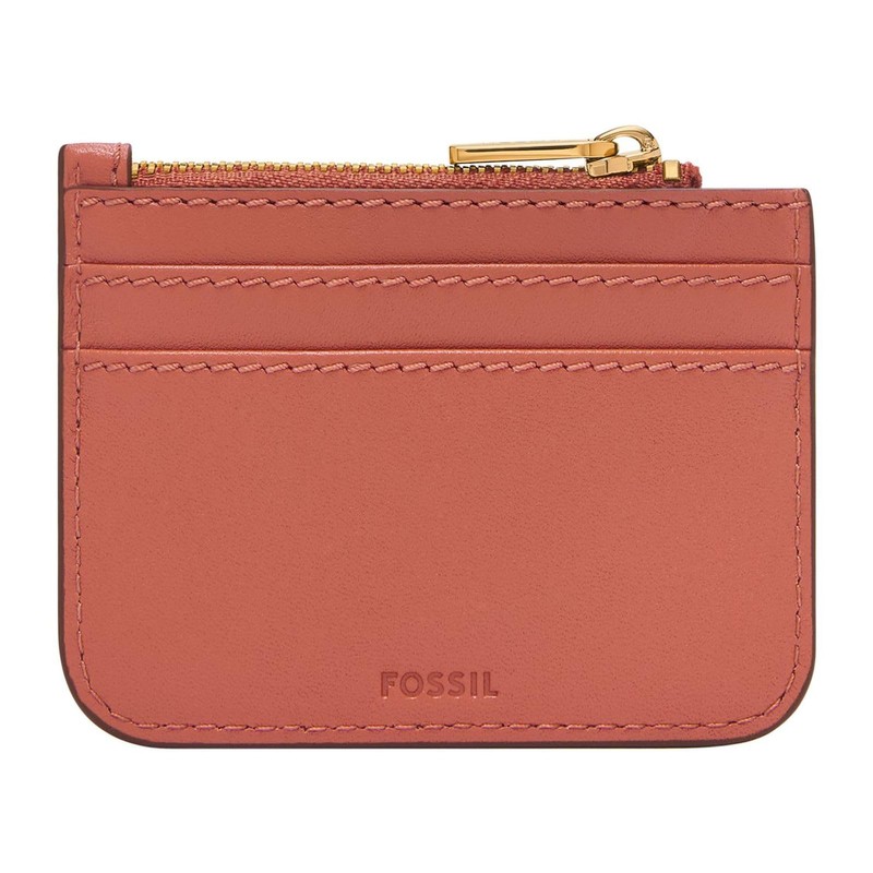 Fossil Lennox Leather or Polyester Purse for Women, ruby-red