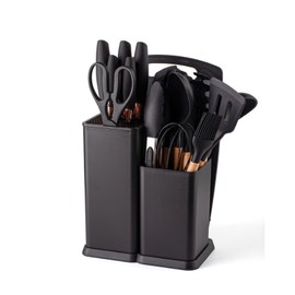 19 Pcs Kitchen Utensils Set Wood Handle Silicone Cooking Utensils Set with Holder Food-Grade Spatula Spoon Kitchen Gadgets Set