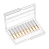 sourcing map 10Pcs 0.2mm Titanium Coat Carbide End Mill Engraving