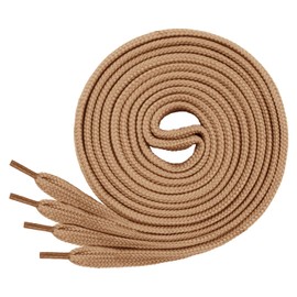 Di Ficchiano 1 pair of flat laces for trainers and sports shoes, elastic shoelaces, beige shoelaces, 12 mm wide, colour: camel, length 120 cm