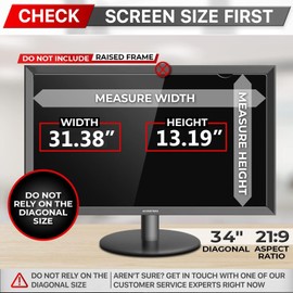 ACONETMAX 34 Inches Privacy Screen Filter for Curved 21:9 Ultrawide Monitor | Computer Privacy Shield | Anti Glare | Blue Light Filter | Eye Protection | Anti-Scratch Protector Film