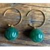 Unbranded 25mm Genuine Natural Canadian Jade Earrings Gold-Plated Sterling Silver