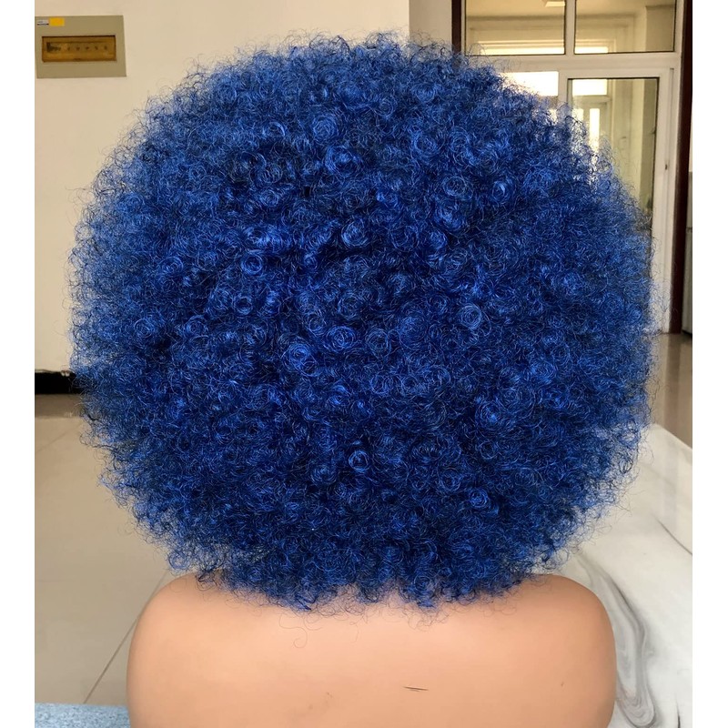 HIHOO Afro Wig Short with Bangs for Black Women Afro