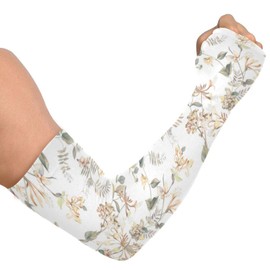 RoseFace Gardening Sleeves Farm Sun Protection Cooling Arm Sleeves for Women Men with Thumb Hole for Driving Cyclin Sports, Flower9, One Size