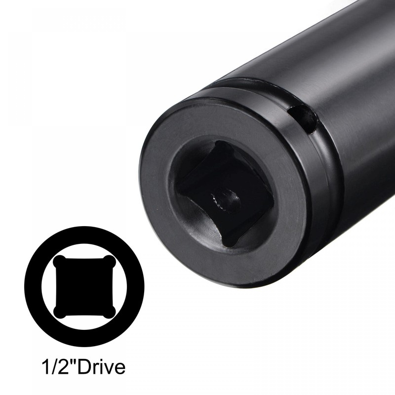 sourcing map 1/2" Drive by 27mm Deep Impact Socket, Heat-Treated