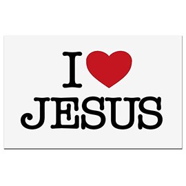 MaMeMi Car Sticker I Love Jesus 9 x 6 cm White
