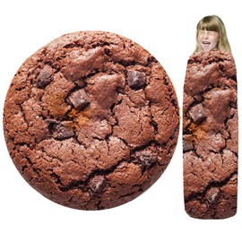 ubnlkto Cookie Blanket, Cookie Throw Blanket Round Funny Food Blankets for Adult Kids, Realistic Food Throw Blanket Kids Throw Blanket 36 Inches