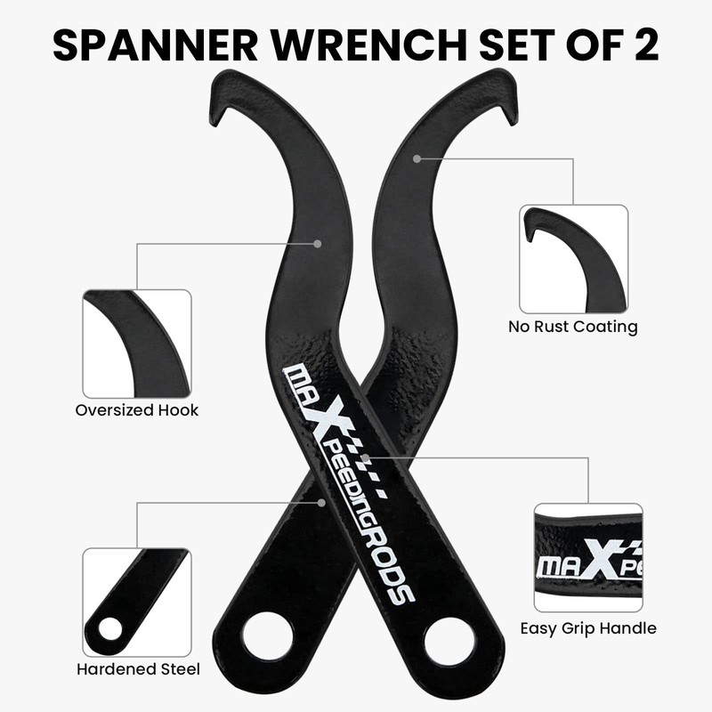 maXpeedingrods Universal C Spanner Hook Wrench Set Coilover Spring Adjustment
