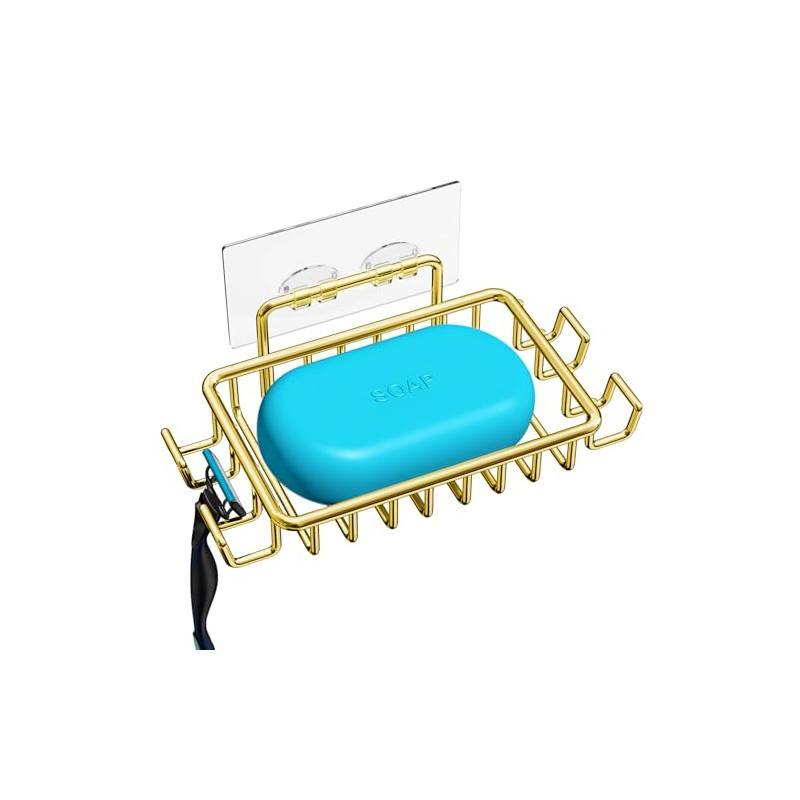 Nieifi - Jabonera para pared de ducha con 4 ganchos,