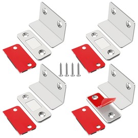 Jiayi Cabinet Magnetic Catch 4 Pack Ultra Thin Door Magnet L-Shaped Drawer Magnets Adhesive Cabinet Magnet Closures for Kitchen Wardrobe Door Closing Magnetic Door Catch Closer