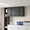 IRONFFICE Metal Storage Cabinet,Garage Wall Cabinets with Locking Doors,Black Metal