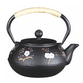 YJX 27oz Small Cast Iron Teapot for Stovetop, Japanese Tetsubin with Enamel, Beautiful Decorative Tea Pot, Durable Tea Kettle with Stainless Steel Infuser for Loose Tea(800ML)