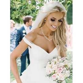 Wedding Jewelry Sets for Women Rhinestone Necklace Earrings Bridal Jewelry Set for Brides Bridesmaid Crystal Women Jewelry Set for Wedding Prom