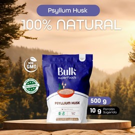 BULK SUPERFOODS Psyllium Husk 500g - Cáscara de Psyllium 100% Natural - Sin Gluten - Ideal Para Recetas Keto - Fibra Natural de Alta Calidad - Superalimento Vegano - Psyllium Rubio en Polvo
