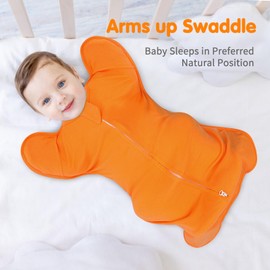Transition Swaddle, Baby Sleep Sack 3-6 Months Arms up Swaddle 2-Way Zipper 100% Cotton Arms in/Out, 0.8 Tog Baby Swaddle Newborn Sleep Sack for Boy Girl, 2-Pack Transitional Swaddle Sack (Medium)