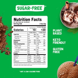 Pyure Organic Sugar Free Chocolate Drink Mix | Low Carb Chocolate Milk Powder with Cocoa | Keto, Vegan, Gluten-Free, Plant-Based | 1 Net Carb, Zero Sugar, Non-GMO, USDA Organic | 7.23 oz