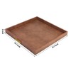 HofferRuffer Elegant Decorative Serving Tray, 20"x20" Square Faux Leather Ottoman
