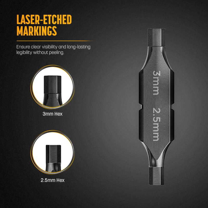 Galvanox Hex 3mm - 2.5mm Double Sided Screwdriver Replacement Bits