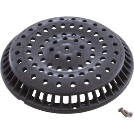 Waterway Plastics Main Drain Grate, WW Anti-Vortex, 8" Round, w/o Screws, Dk Gry