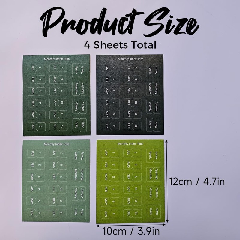 Monthly Adhesive Index Tabs Month Stickers for Students, Professionals, and