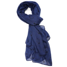 GlamLondon Penguin Scarf Winter Christmas Baby Penguins Birds Print Ladies Large Scarves Gift (Dark Blue)