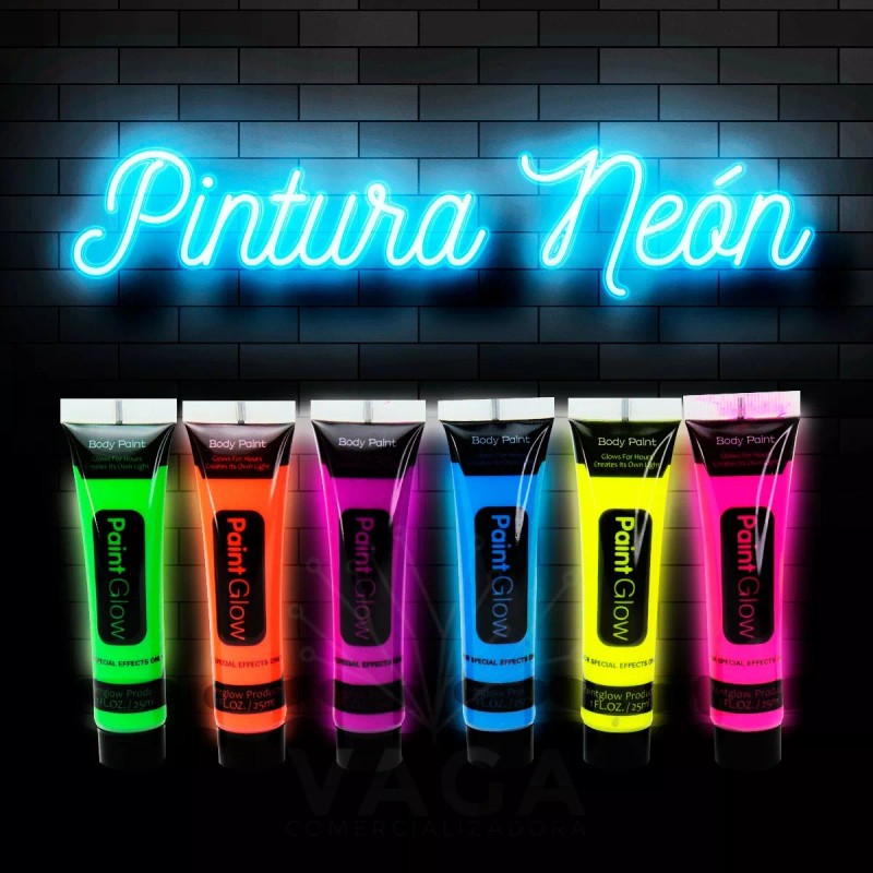 Vaga 12 Tubo Pintura Fluorescente Neon Corporal Maquillaje Luz Uv