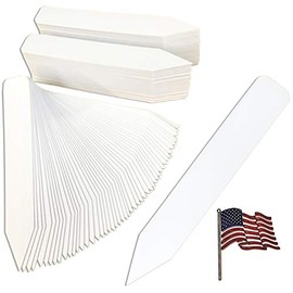 TAGKRAFTERS 4" x 5/8" White Premium Pot Stakes - 200 Pcs - Plastic Plant Tags Markers and Labels - Nursery Garden Tree Labels Waterproof Writeable | Made in The USA |