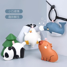BONICI Super Funny Reduce Pressure Pressable Gum Capybara Laying Eggs Duck Panda Keychain Key-Chains Keyring Bag Pendant Key Ring -Capybara