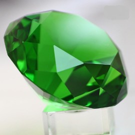 Yiasangly 60mm K9 Crystal Green Diamond Shaped Decorative Paperweight for Home Decor, Wedding Centerpieces, Valentine's Day Gift