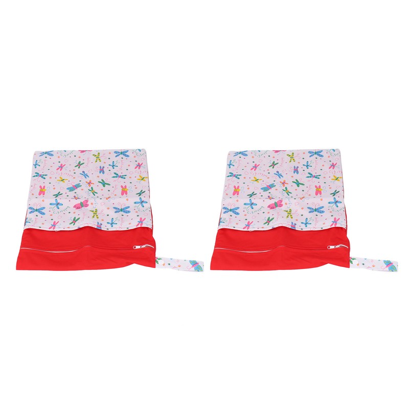 2pcs Cloth Diaper Wet Dry Bags Waterproof Reusable Wet Bags