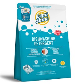 Lemi Shine Natural Dishwasher Detergent Pods with Dishwasher Cleaner Pouch - Eco Friendly Cleaning Supplies - 31.8 oz (65 Count)