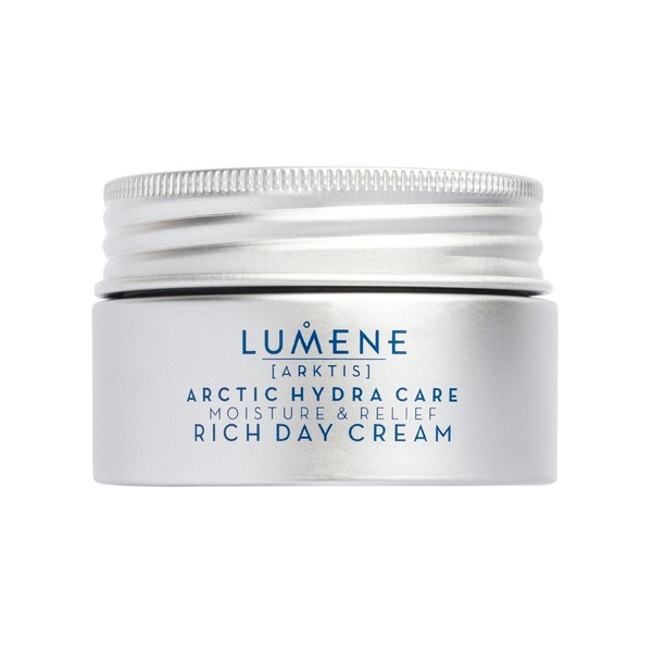 Lumene Arctic Hydra Care Moisture Relief Rich Day Cream - Face Moisturizer for Dry Skin - Fragrance Free Face Cream for Sensitive Skin with Nordic Bilberry, Oat Oils + Hydrating Ceramides (50ml)