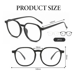 Pack of 2 blue light glasses, blue light blocking glasses, blue light filter glasses, women without strength, UV400 protection, reduce eye fatigue, for men and women who use screens, White